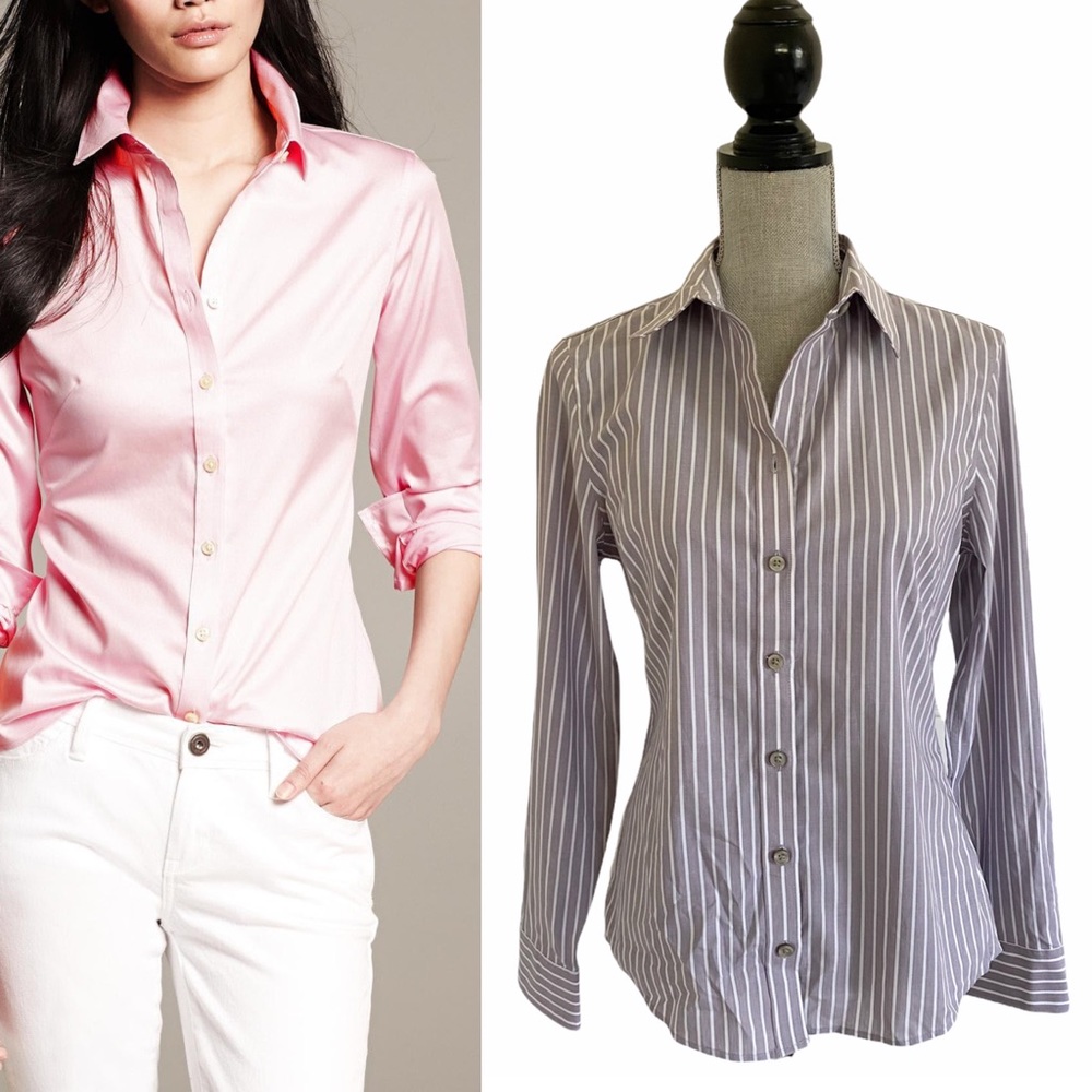 NWT Banana Republic Non Iron Fitted Button Shirt Size 8